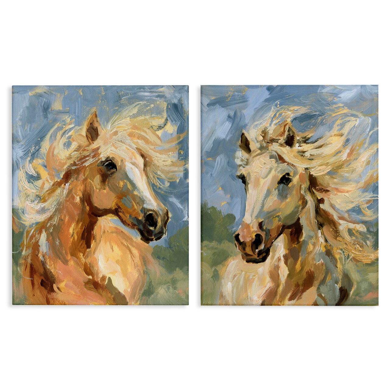 Stupell Industries Windblown Manes Horses 2pc Canvas Wall Art Set Design by Victoria Barnes